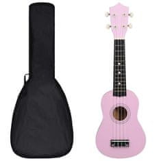 Vidaxl Otroški ukulele soprano s torbo roza 21"