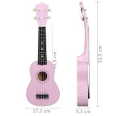 Vidaxl Otroški ukulele soprano s torbo roza 21"