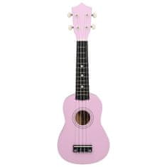 Vidaxl Otroški ukulele soprano s torbo roza 21"