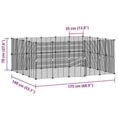 Vidaxl Ograda za hišne ljubljenčke s 36 paneli črna 35x35 cm jeklo