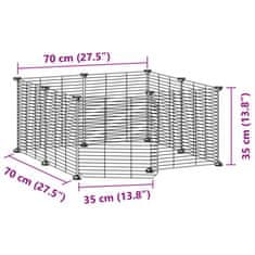 Vidaxl Ograda za hišne ljubljenčke z 8 paneli črna 35x35 cm jeklo