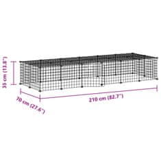 Vidaxl Ograda za hišne ljubljenčke z 28 paneli črna 35x35 cm jeklo