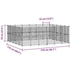 Vidaxl Ograda za hišne ljubljenčke s 44 paneli črna 35x35 cm jeklo