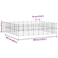 Vidaxl Ograda za hišne ljubljenčke s 60 paneli črna 35x35 cm jeklo