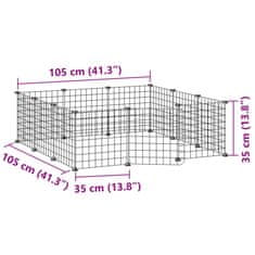 Vidaxl Ograda za hišne ljubljenčke z 12 paneli črna 35x35 cm jeklo