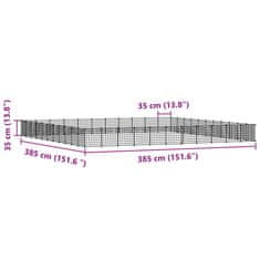 Vidaxl Ograda za hišne ljubljenčke s 44 paneli črna 35x35 cm jeklo