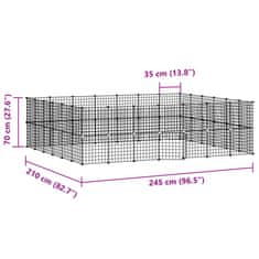 Vidaxl Ograda za hišne ljubljenčke z 52 paneli črna 35x35 cm jeklo