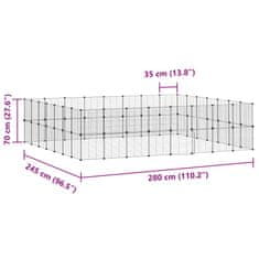 Vidaxl Ograda za hišne ljubljenčke s 60 paneli črna 35x35 cm jeklo