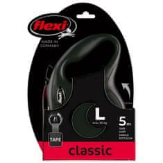 Flexi Povodec Classic New tape L črn 5m