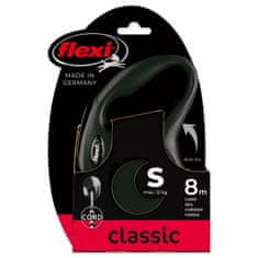 Flexi Povodec Classic New kabel S črn 8m