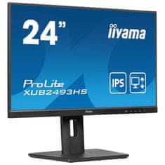 iiyama ProLite monitor XUB2493HSU-B6 24", IPS, 100 Hz, nastavljiv po višini, črn, ultra tanek okvir, HDMI, DisplayPort, reduktor modre svetlobe, brez utripanja