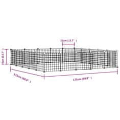 Vidaxl Ograda za hišne ljubljenčke z 20 paneli črna 35x35 cm jeklo