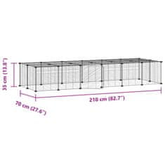 Vidaxl Ograda za hišne ljubljenčke z 28 paneli črna 35x35 cm jeklo