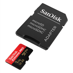 SanDisk Extreme PRO microSDXC 1TB + SD adapter 200MB/s in 140MB/s A2 C10 V30 UHS-I U3