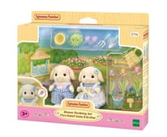 Sylvanian Families Komplet vrtnarjenja cvetjaSestrica in bratec Flora Rabbit