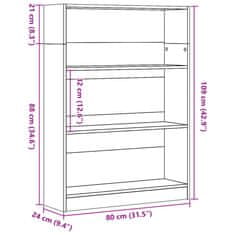 Vidaxl Knjižna omara artisan hrast 80x24x109 cm inženirski les