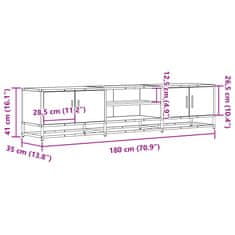 Vidaxl TV omarica siva sonoma 180x35x41 cm inženirski les