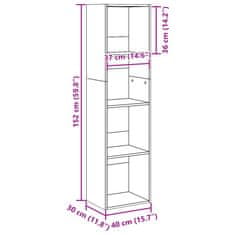 Vidaxl Knjižna omara artisan hrast 40x30x152 cm inženirski les