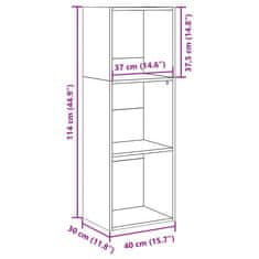 Vidaxl Knjižna omara sonoma hrast 40x30x114 cm inženirski les