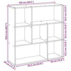 Vidaxl Pregrada s knjižno omaro artisan hrast 102x29x103,5cm inž. les