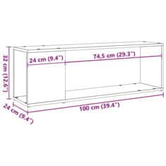 Vidaxl TV omarica artisan hrast 100x24x32 cm inženirski les