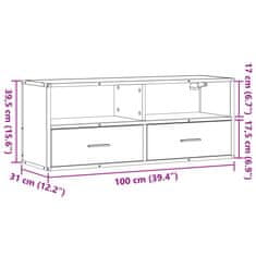 Vidaxl TV omarica sonoma hrast 100x31x39,5 cm inženirski les in kovina