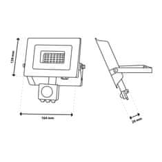 LUMILED Reflektor LED s senzorjem gibanja ZUNA2 30W 2700lm 4000K IP44