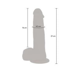 Toyjoy Realistični vibracijski dildo NAKED IV. z vrtljivimi kroglicami 21 cm