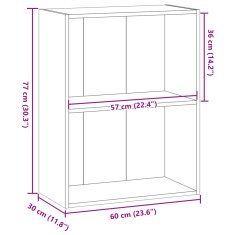 Vidaxl Knjižna omara siva sonoma 60x30x77 cm inženirski les