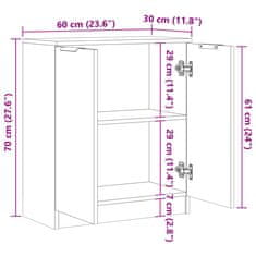 Vidaxl Komoda artisian hrast 60x30x70 cm inženirski les