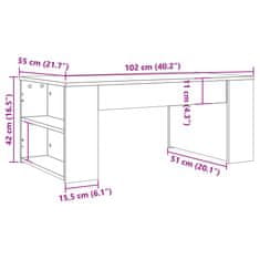 Vidaxl Klubska mizica artisan hrast 102x55x42 cm inženirski les