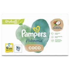 Pampers Harmony Coconut brez plastike 9x44 vlažilni robčki