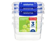 Sistema Sistema KLIP IT PLUS Set škatlic za hrano 3 kosi 2 sponki 400 ml