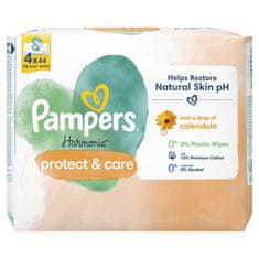 Pampers Harmonie Protect & Care čistilni robčki 4 pakiranja = 176 robčkov