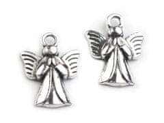 Obesek 15x20 mm angel - platina s patino (5 kosov)