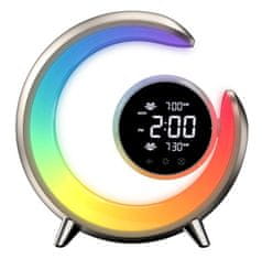 Immax LED nočna lučka PEACOCK z uro/ RGB svetloba/ 20W/ 400lm/ 5V/2,1A/ USB vhod/ zlata