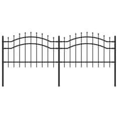 Vidaxl Vrtna ograja s suličastim vrhom črna 115cm prašno barvano jeklo