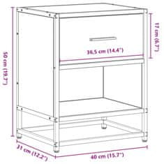 Vidaxl Nočna omarica 2 kosa črna 40x31x50 cm inženirski les