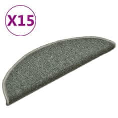 Vidaxl Preproge za stopnice 15 kosov temno zelene 56x17x3 cm