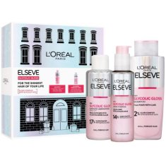 Loreal Paris Elseve Glycolic Gloss Set šampon Elseve Glycolic Gloss 200 ml + nega za lase Elseve Glycolic Gloss 5 Minute Lamination 200 ml + serum za lase Elseve Glycolic Gloss Leave-In Serum 150 ml za ženske