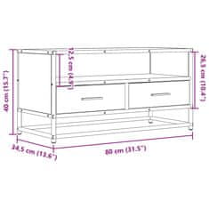 Vidaxl TV omarica sonoma hrast 80x34,5x40 cm inženirski les in kovina