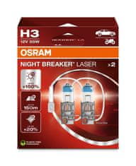 Osram H3 Night Breaker Laser +150% BOX 2 kosa