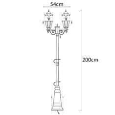 LUMILED Vrtna stoječa svetilka E27 zunanja svetilka patina BELLIS 200cm