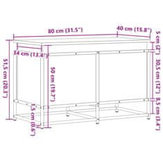 Vidaxl Škatla s pokrovom siva sonoma 80x40x51,5 cm inženirski les