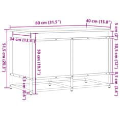 Vidaxl Škatla s pokrovom črna 80x40x51,5 cm inženirski les