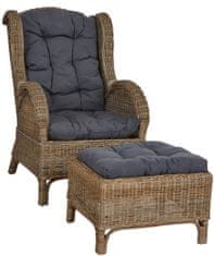 Linder Exclusiv LEX Ratanov stol CONSUL RATTAN Dark Grey