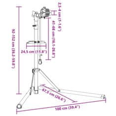 Vidaxl Stojalo za popravilo kolesa zložljivo nastavljivo 92-152 cm