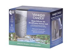 Yankee Candle Dišavni difuzor srebrni s polnilom Peaceful Dreams za miren spanec 14 ml