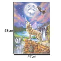 WOWO Puzzle 1500 kosov Night of the Wolf 68 x 47 cm CASTORLAND