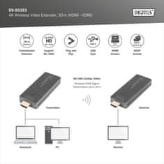 Digitus DS-55323 Brezžični video podaljšek 4K, 30 m (HDMI na HDMI)